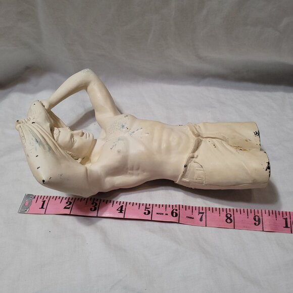 Man's Torso Sculpture Statue Signed Oliver Tupton Muscular Sexy Vintage College - Picture 13 of 15